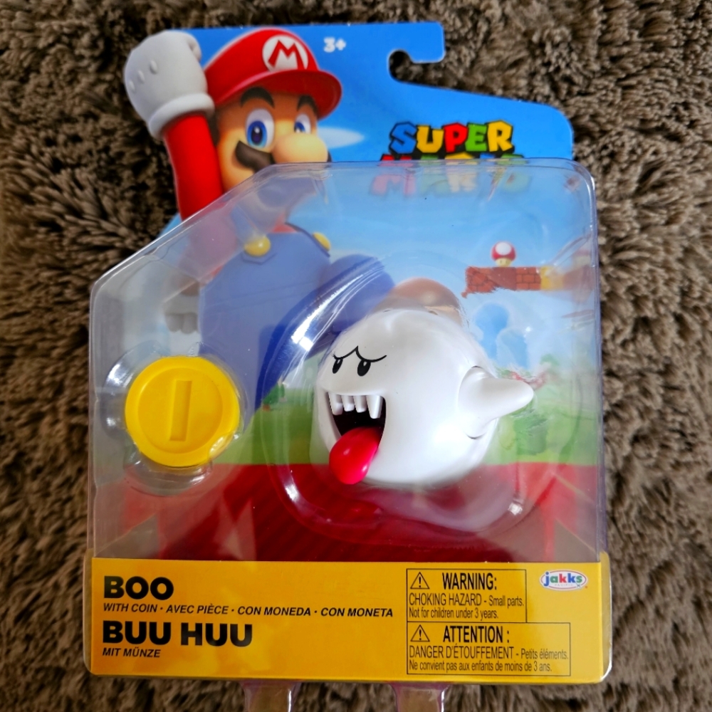Super Mario Boo Figure with Coin by